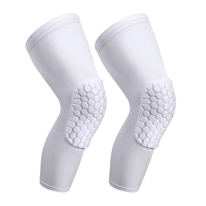 PISIQI Knee Pads Compression Pads Long Leg Sleeve Collision Avoidance Brace Protection Knee Sleeve for Basketball Football Volleyball Cycling (1 Pair)
