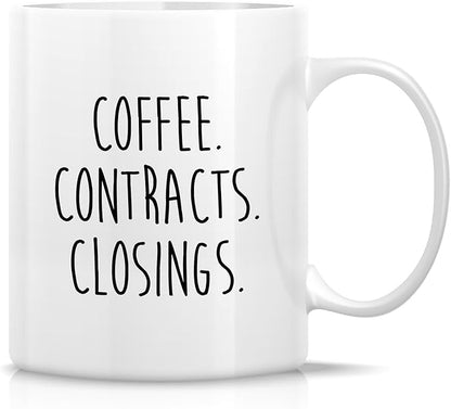 Retreez Funny Realtor Mug Gift Real Estate Agent Broker Sales Contract Closing 11 Oz Ceramic Tea Coffee Mugs - Thank You Motivational Thank-you Inspirational birthday gift for friend coworker her him