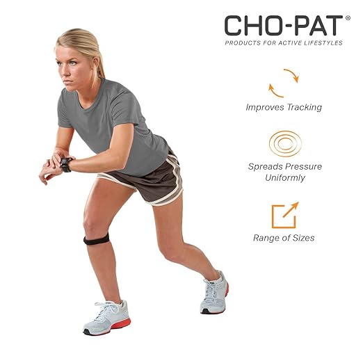 Cho-Pat Original Knee Strap, Patella Support for Runner’s Knee, Jumper’s Knee, Osgood Schlatter’s, and Chondromalacia, Tan, Large