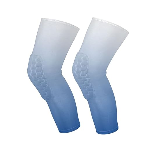 Blue Gradient Sports Knee Pads Youth Volleyball Basketball Knee Pads Long Leg Sleeves Braces Compression Wrestling Knee Pads for Boys Girls Football Dance Yoga
