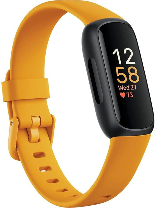 Fitbit Inspire 3 Fitness Tracker – Advanced Health Insights with Stress Management, Workout Intensity & Sleep Tracking, 24/7 Heart Rate, Includes Small and Large Classic Bands - Morning Glow/Black
