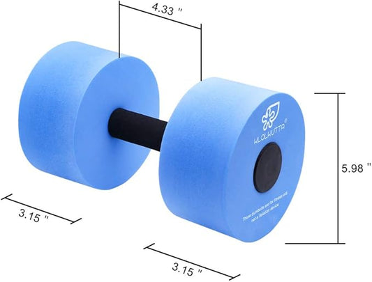 Water Dumbbells, Blue Aqua Dumbbells Set High-Density EVA-Foam Dumbell Resistance for Water Aerobics Fitness and Pool Exercises