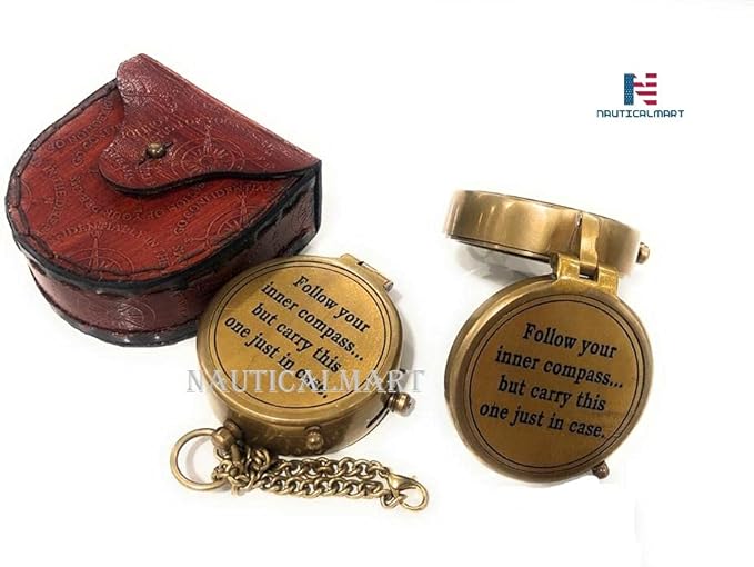 Brass Compass Follow Your Inner/Inspirational Gift/Directional Magnetic Compass
