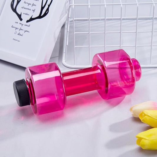 2pcs Dumbbell Shaped Water-Filled Dumbbells Clear Cups Sports Water Bottle for Sports Fitness Gym Training Men Women