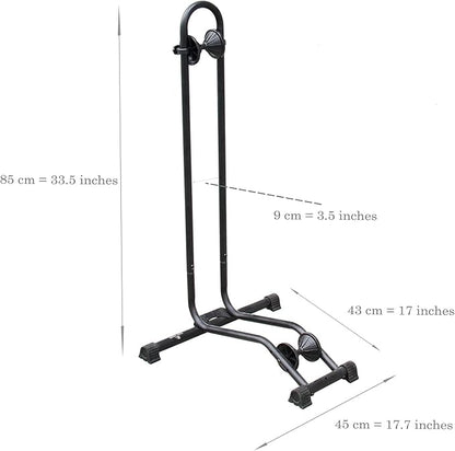 BikeHand Bike Floor Stand Parking Rack Stand - for 24"-29" Mountain MTB & Road Bikes Bicycles Indoor Outdoor Garage Storage - Classic for 1 Bike