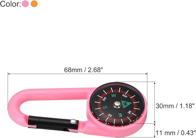 PATIKIL Compass, Buckle Compass Keychain Waterproof Survival Pocket