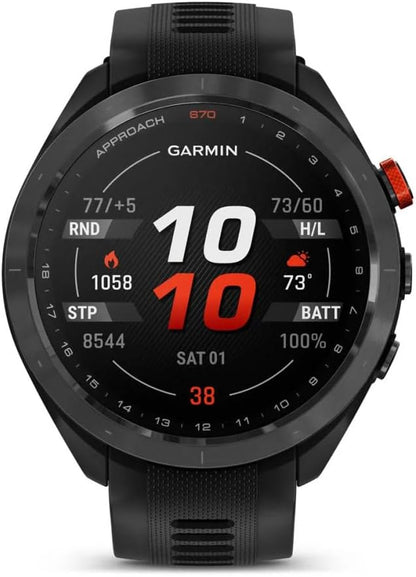 Garmin Approach S70 47MM Golf GPS Fitness Tracker Smartwatch for Men, Lightweight 1.2" Touchscreen AMOLED Display and 42000 Preloaded Courses -Black- Garmin Watches for Men