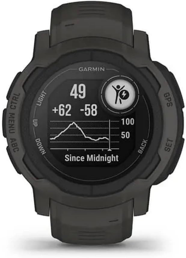 Garmin 010-02626-10 Instinct 2, Rugged Outdoor Watch with GPS, Built for All Elements, Multi-GNSS Support, Tracback Routing and More, graphite