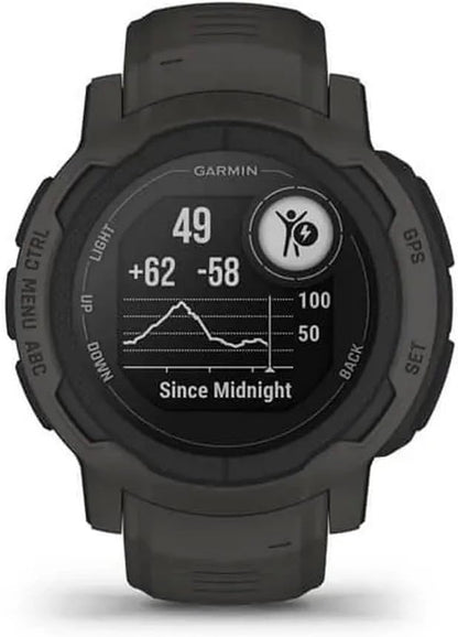 Garmin 010-02626-10 Instinct 2, Rugged Outdoor Watch with GPS, Built for All Elements, Multi-GNSS Support, Tracback Routing and More, graphite