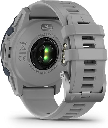 PlayBetter Garmin Descent G1 (Powder Gray) Dive Computer Watch Gift Box Bundle - Rugged Smart Watch with Compass & Depth Sensor, Surface & Exit Points - Includes Charger, Wall Adapter & Hard Case