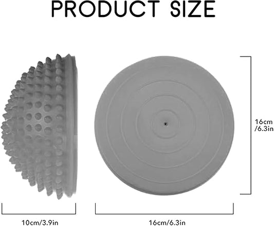 2 Pcs Hedgehog Balance Pods for Kids & Adults, Half Dome Pilates Ball with Hand Pump, Spiky Sensory Stepping Stones for Stability Training, Yoga, Gymnastics, Foot Massage & Motor Skills Development