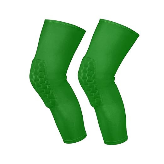 Green Sports Knee Pads Youth Volleyball Basketball Knee Pads Long Leg Sleeves Braces Compression Wrestling Knee Pads for Boys Girls Football Dance Yoga