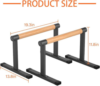 Wooden Parallel Bar and Dip Bar with Thick Gym,500lbs