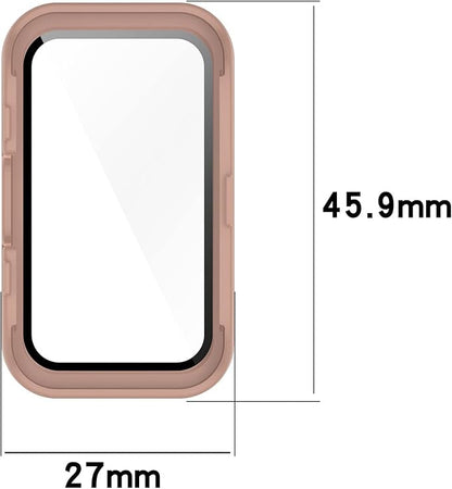 FitTurn Compatible with Huawei Band 10/10 NFC/9/9NFC/8/8NFC Screen Protector Cases Replacement PC Slim Case Cover 3D Full Coverage Tempered Glass Screen Protector for Huawei Band 10 Fitness Tracker Watch (Black*3)