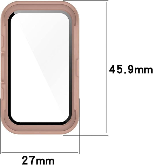 FitTurn Compatible with Huawei Band 10/10 NFC/9/9NFC/8/8NFC Screen Protector Cases Replacement PC Slim Case Cover 3D Full Coverage Tempered Glass Screen Protector for Huawei Band 10 Fitness Tracker Watch (Black*3)