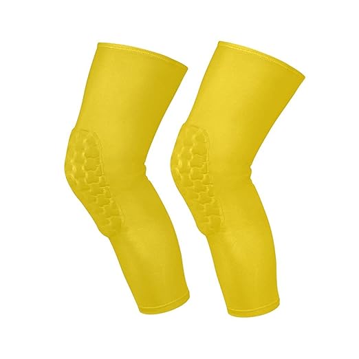 Gold Sports Knee Pads Youth Volleyball Basketball Knee Pads Long Leg Sleeves Braces Compression Wrestling Knee Pads for Boys Girls Football Dance Yoga