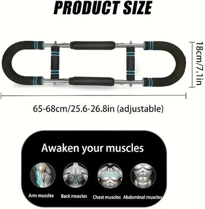 Twister Arm Trainer, 60-100lb Adjustable Chest & Arm Workout Tool, Compact Twister Arm Strengthener, Portable Power Twister Bar with Snap - Together Detachable Design for Fitness Anywhere(Blue)