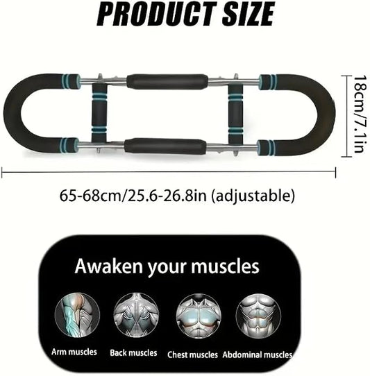 Twister Arm Trainer, 60-100lb Adjustable Chest & Arm Workout Tool, Compact Twister Arm Strengthener, Portable Power Twister Bar with Snap - Together Detachable Design for Fitness Anywhere(Blue)