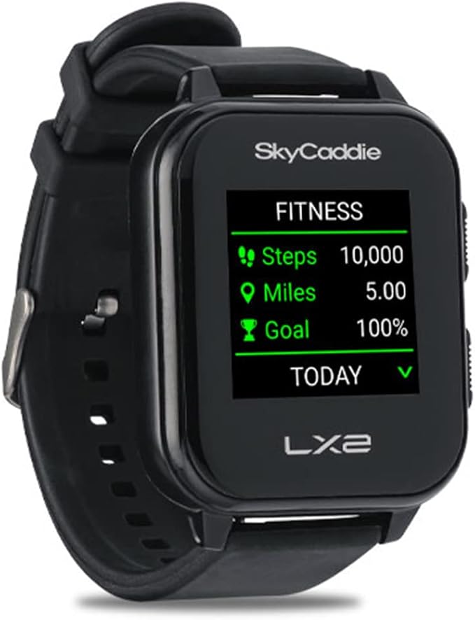 SkyCaddie LX2 Golf GPS Watch - Lightweight & Simple Golf Yardage Rangefinder Touchscreen Watch w/ 35K Courses, Intelligent Automation, & Scoring - Power Bundle with PlayBetter 5000mAh Portable Charger