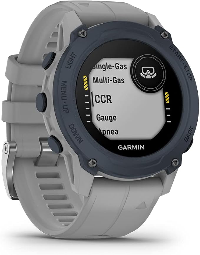 PlayBetter Garmin Descent G1 (Powder Gray) Dive Computer Watch Gift Box Bundle - Rugged Smart Watch with Compass & Depth Sensor, Surface & Exit Points - Includes Charger, Wall Adapter & Hard Case