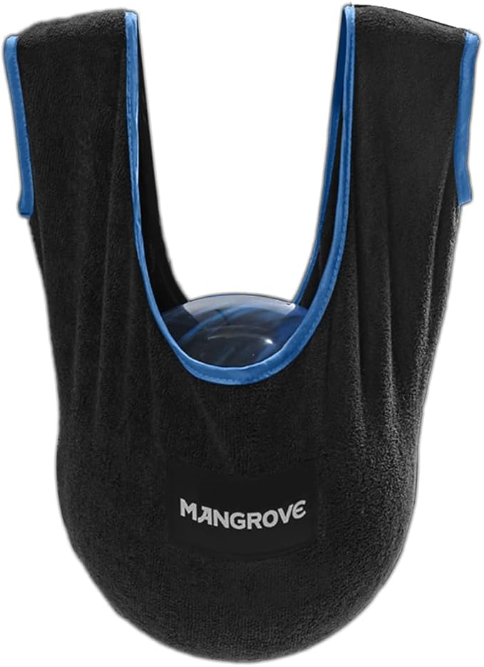 Mangrove Bowling Ball Polisher, Microfiber Bowling Towel See-Saw for Bowlers, Large Washable Bowling Shammy Seesaw, Ball Cleaner Holder Bag
