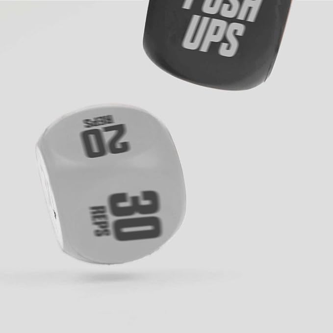 Phoenix Fitness Exercise Dice - Workout Dice Game for Cardio, HIIT Training and Exercise Classes - Training Includes Push Ups, Squats, Jumping Jacks, Crunches & Wildcard - Home and Gym