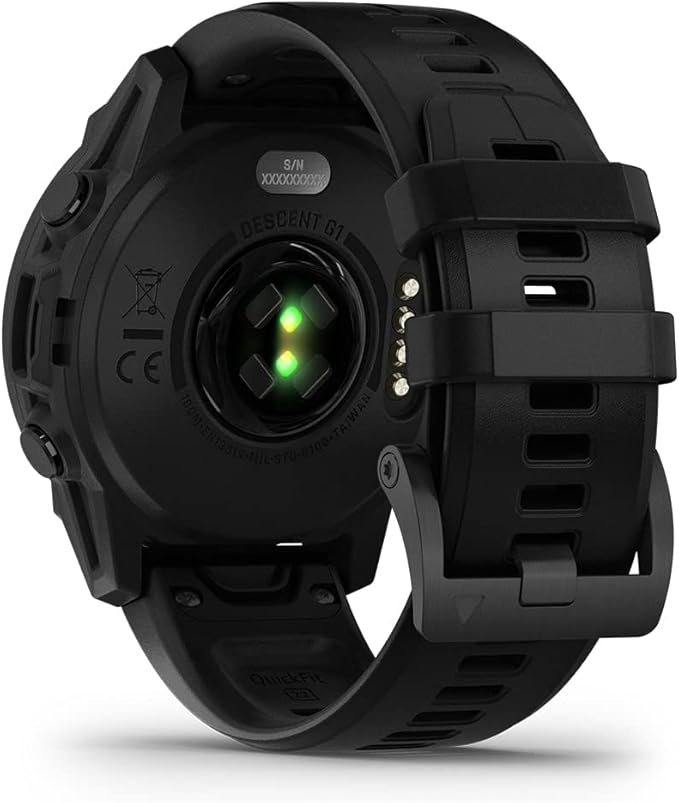 PlayBetter Garmin Descent G1 Solar (Black) Dive Computer Watch Gift Box Bundle - GPS Diving Watch with Compass & Depth Sensor, Surface & Exit - Includes Portable Charger, Wall Adapter & Hard Case