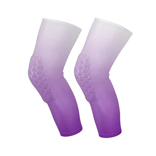 Purple Gradient Sports Knee Pads Youth Volleyball Basketball Knee Pads Long Leg Sleeves Braces Compression Wrestling Knee Pads for Boys Girls Football Dance Yoga