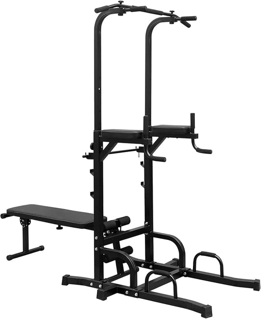 Power Tower with Bench Multifunctional Home Gym Pull