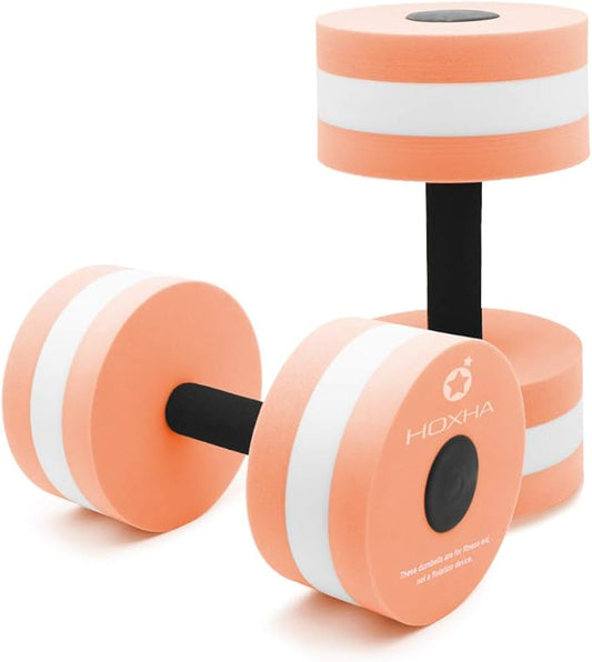 Aquatic Exercise Dumbell Set of 2 - Water Aerobic Exercise Foam Dumbbells Pool Resistance Fitness Equipment for Weight Loss