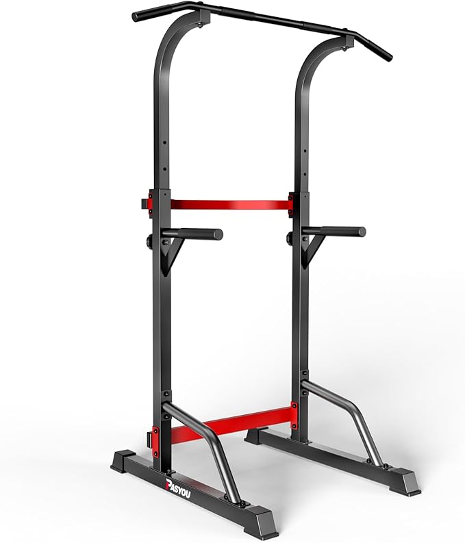 PASYOU Power Tower Pull Up Dip Station Adjustable Height Pull Up Bar Station Multifunctional Pull Up Bar Free Standing for Home Gym Strength Training Fitness Workout Equipment