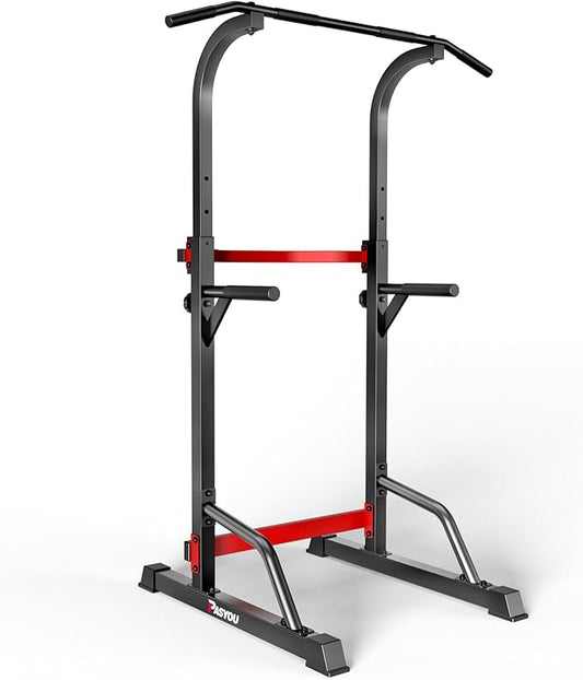 PASYOU Power Tower Pull Up Dip Station Adjustable Height Pull Up Bar Station Multifunctional Pull Up Bar Free Standing for Home Gym Strength Training Fitness Workout Equipment