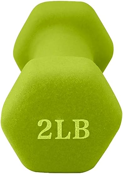 Weights Dumbbells set of 2 Fitness for Man Woman Home Gym Health Exercise 2LB Green Rubber Hex Dumb Bells