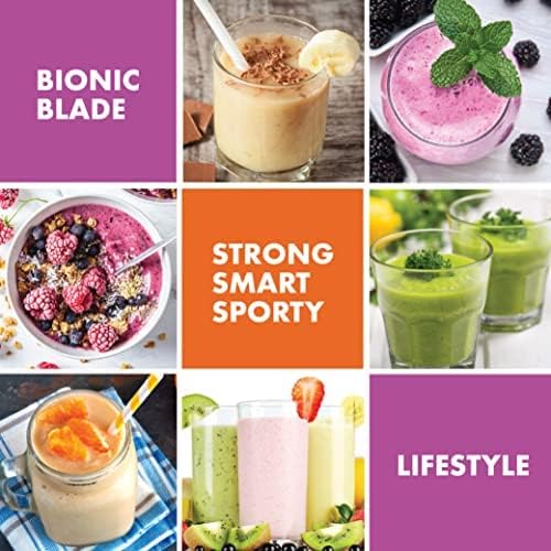 Bionic Blade Personal Blender 26.5 Oz, Cordless, Rechargeable 18,000 RPM Portable Blender for Shakes and Smoothies Mini Blender Portable 8.6" Tall, Seen On TV (Gunmetal)
