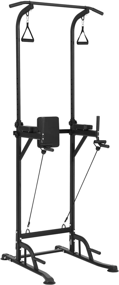 VEVOR Power Tower Dip Station 10-Level Height 7-Level Adjustable 440LBS