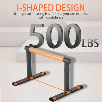 Wooden Parallel Bar and Dip Bar with Thick Gym,500lbs