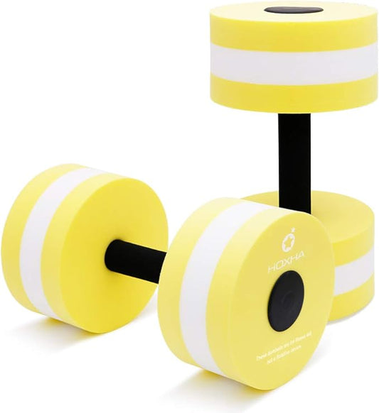 Aquatic Exercise Dumbell Set of 2 - Water Aerobic Exercise Foam Dumbbells Pool Resistance Fitness Equipment for Weight Loss