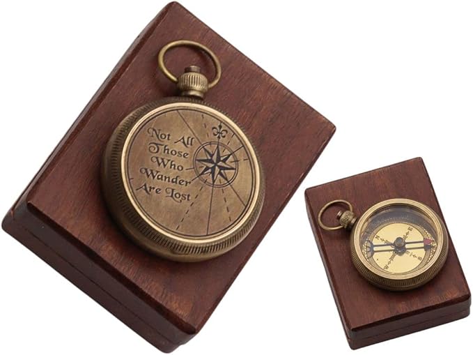 Antique Nautical Vintage Directional Magnetic Compass with Famous