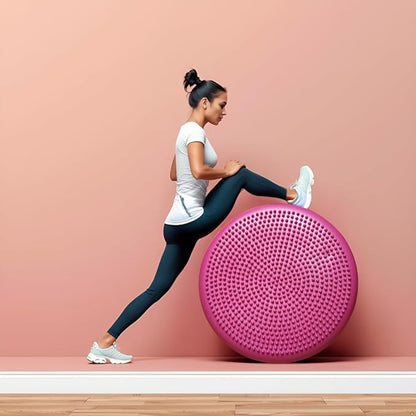 AppleRound Inflated Wobble Cushion with Hand Pump, Air Stability Board (Extra Thick), Core Balance Disc for Adults, Sensory Wiggle Seat for Kids, Flexible Seating for All Age, 13.5in / 34cm Diameter