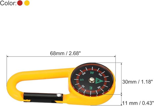 PATIKIL Compass, Buckle Compass Keychain Waterproof Survival Pocket