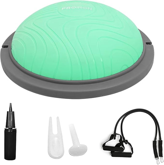 PROIRON Balance Ball Trainer - Air Dome Half Ball with Resistance Bands & Nonslip Base - 660lbs Capacity - Ideal for Yoga & Exercise