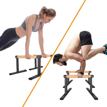 Wooden Parallel Bar and Dip Bar with Thick Gym,500lbs