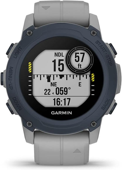 PlayBetter Garmin Descent G1 (Powder Gray) Dive Computer Watch Gift Box Bundle - Rugged Smart Watch with Compass & Depth Sensor, Surface & Exit Points - Includes Charger, Wall Adapter & Hard Case