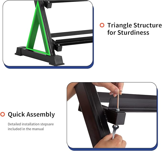 FDW 3-Tier Dumbbell Rack Weight Storage Rack for Home Gym,Multilevel Weight Rack Suitable for Dumbbells of Different Sizes