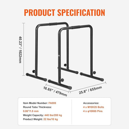 VEVOR Dip Bars 440 lbs
