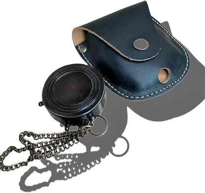 Antique Compass with Case for Camping and Hiking