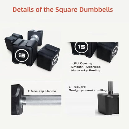 Cast Iron Dumbbells,(5.5LB-30LB)/Single(30LB/55LB) Dumbbell Weights with PU Coating and Anti-slip Grip,No Odor