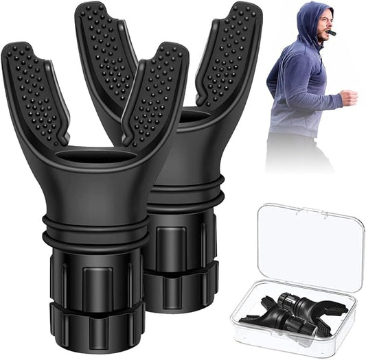 Portable Breathing Trainer Fitness,2pcs Black