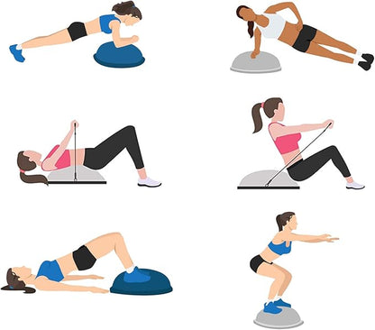 PROIRON Balance Ball Trainer - Air Dome Half Ball with Resistance Bands & Nonslip Base - 660lbs Capacity - Ideal for Yoga & Exercise