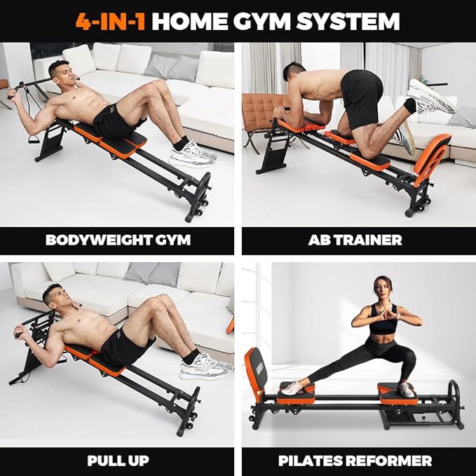 ONETWOFIT Multifunctional Indoor Home Gym Workout 4 Resistance 80 Exercise